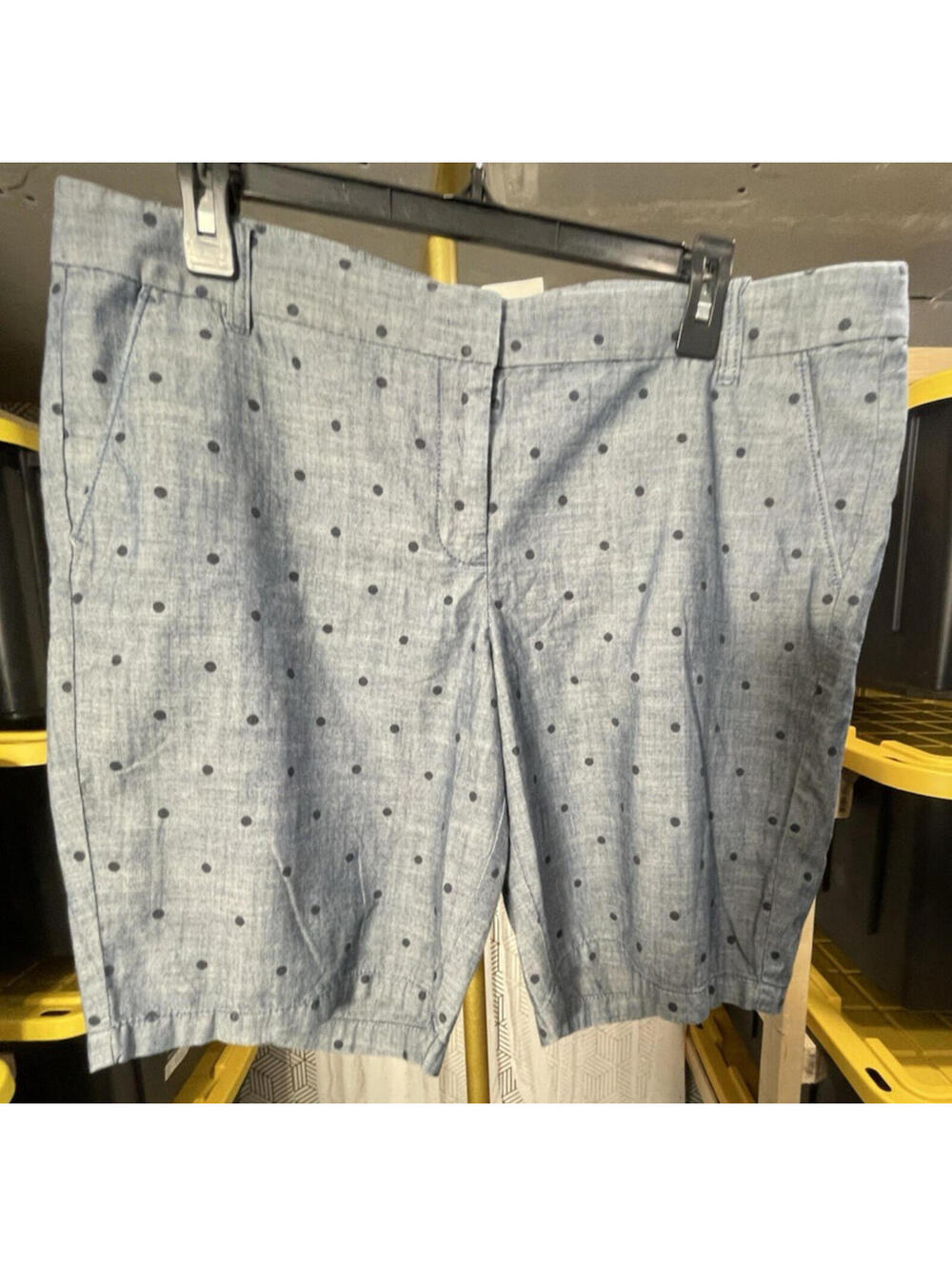 NWT J. Crew Women's Blue Polka Dot Bermuda Shorts 14 Preppy Summer 100% Cotton